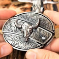 Cataramă ovală pentru curea în stil western, unealtă EDC din aliaj de zinc, 24 de modele