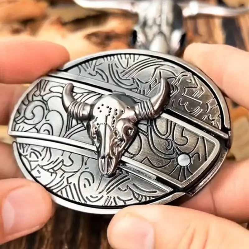Cataramă ovală pentru curea în stil western, unealtă EDC din aliaj de zinc, 24 de modele