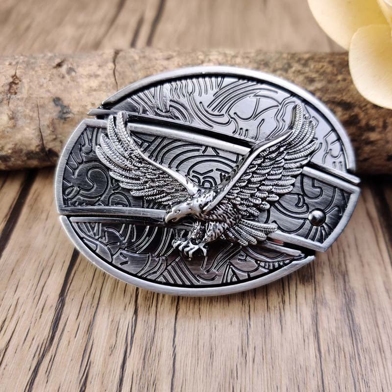 Cataramă ovală pentru curea în stil western, unealtă EDC din aliaj de zinc, 24 de modele