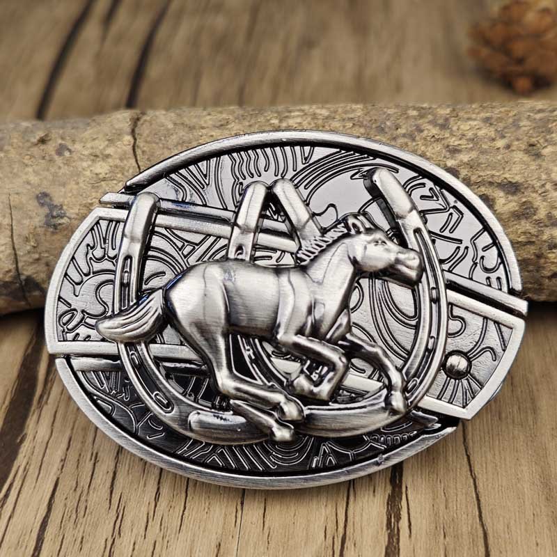 Cataramă ovală pentru curea în stil western, unealtă EDC din aliaj de zinc, 24 de modele
