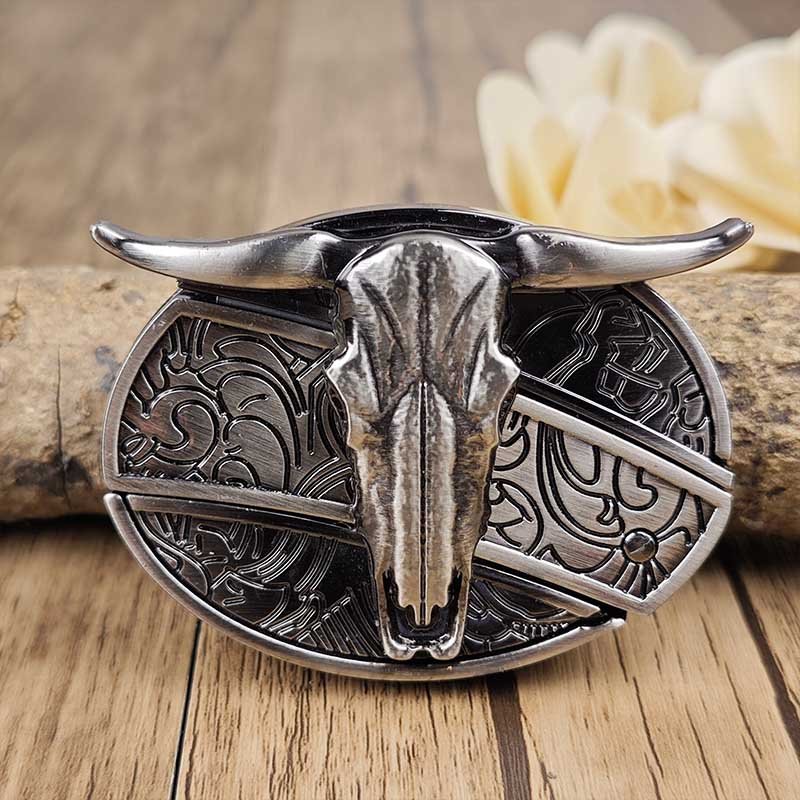 Cataramă ovală pentru curea în stil western, unealtă EDC din aliaj de zinc, 24 de modele