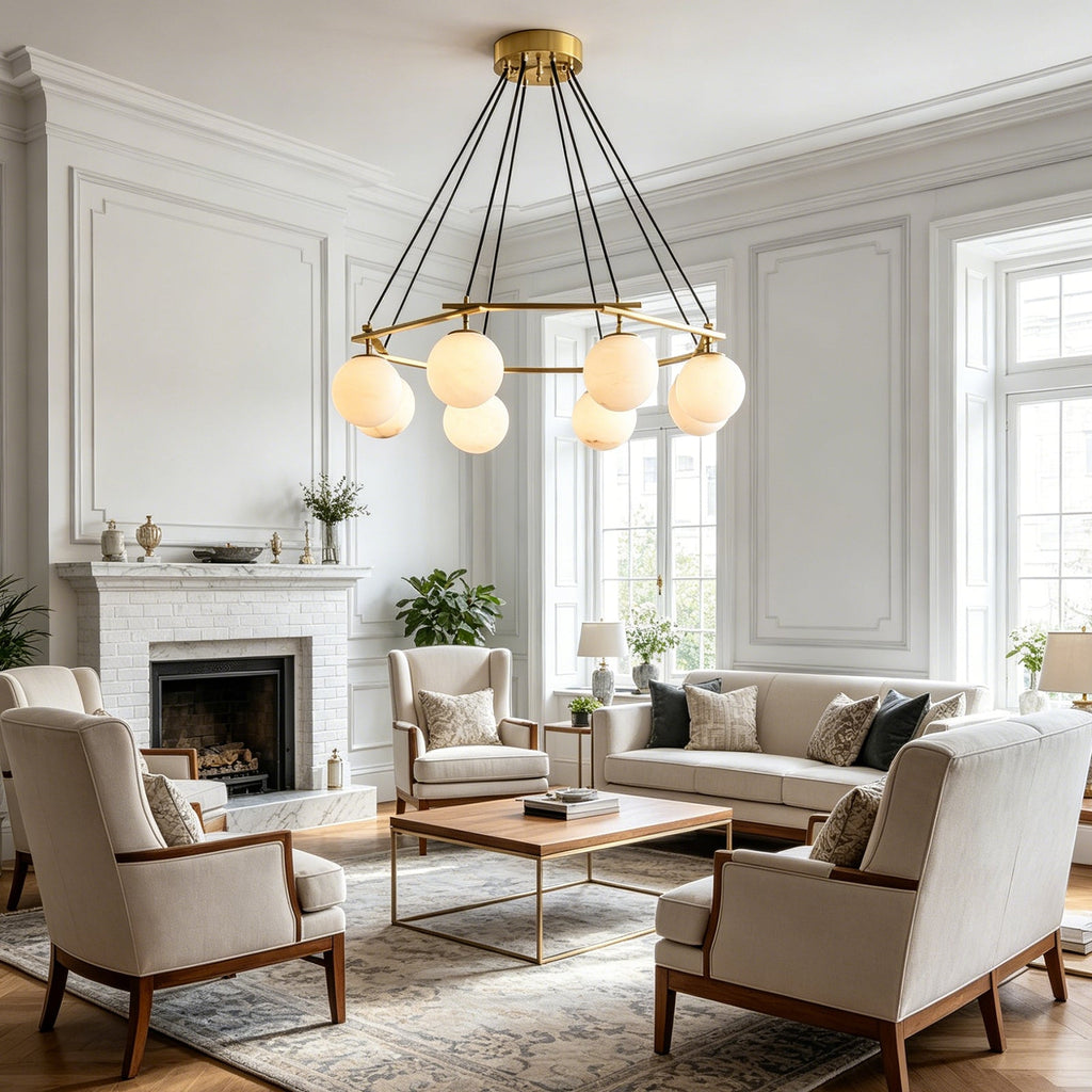 Miira Geometric Alabaster Chandelier | wildoxy