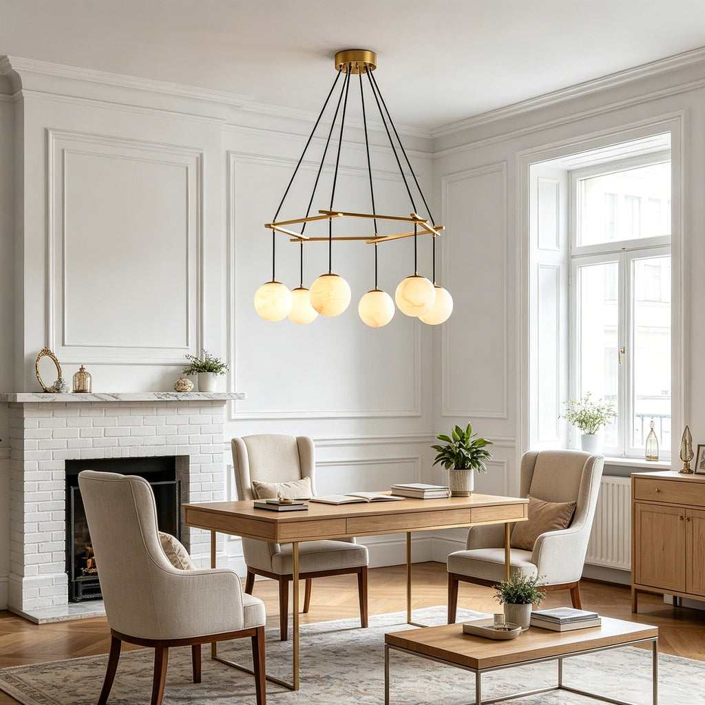 Miira Geometric Alabaster Chandelier | wildoxy