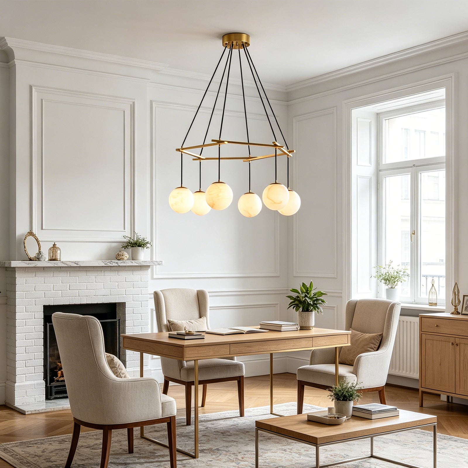 Miira Geometric Alabaster Chandelier | wildoxy