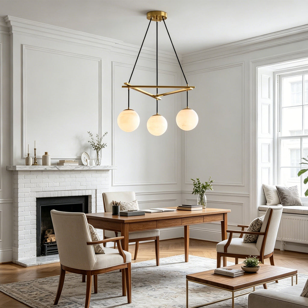Miira Geometric Alabaster Chandelier | wildoxy
