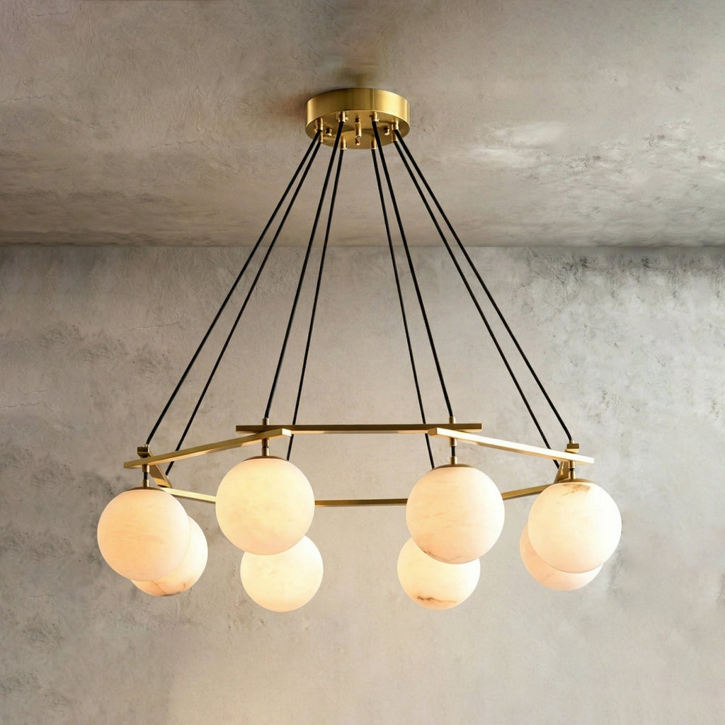 Miira Geometric Alabaster Chandelier | wildoxy