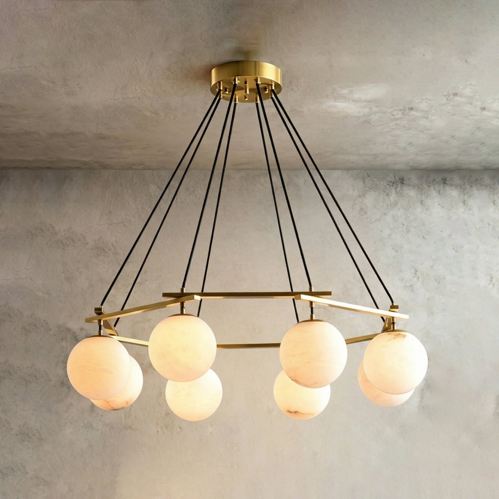 Miira Geometric Alabaster Chandelier | wildoxy