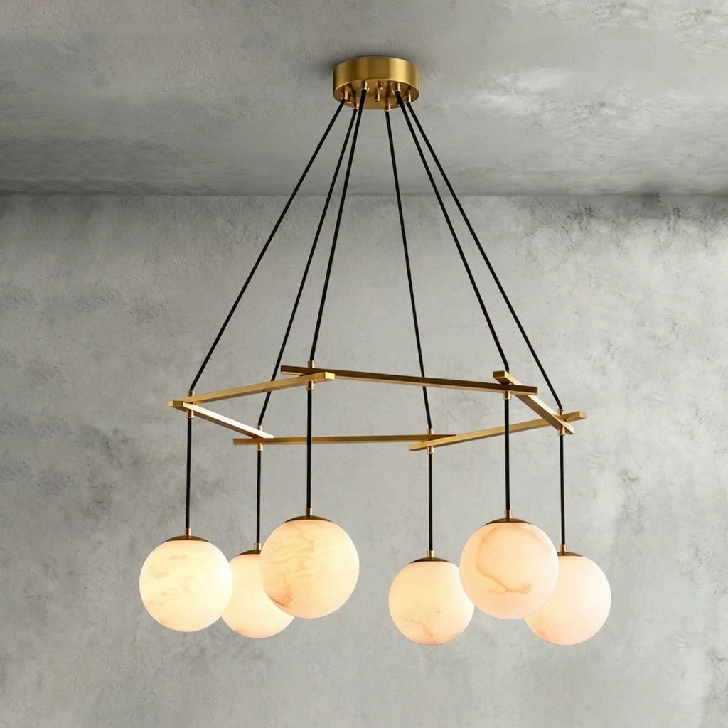 Miira Geometric Alabaster Chandelier | wildoxy