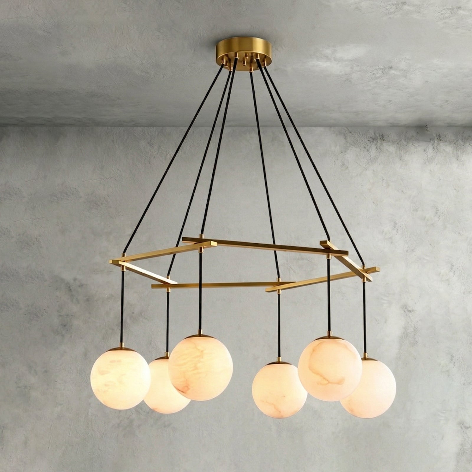 Miira Geometric Alabaster Chandelier | wildoxy