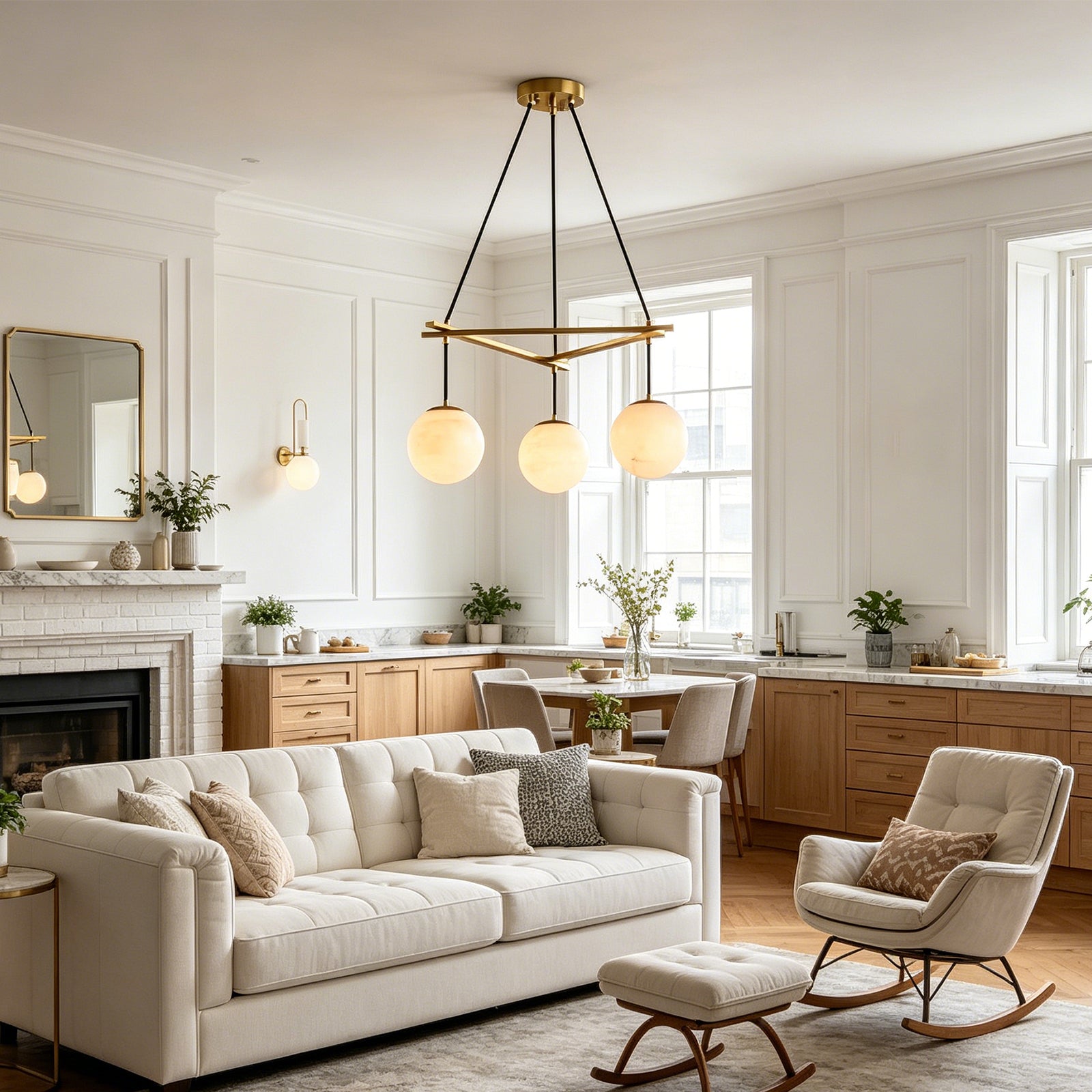 Miira Geometric Alabaster Chandelier | wildoxy