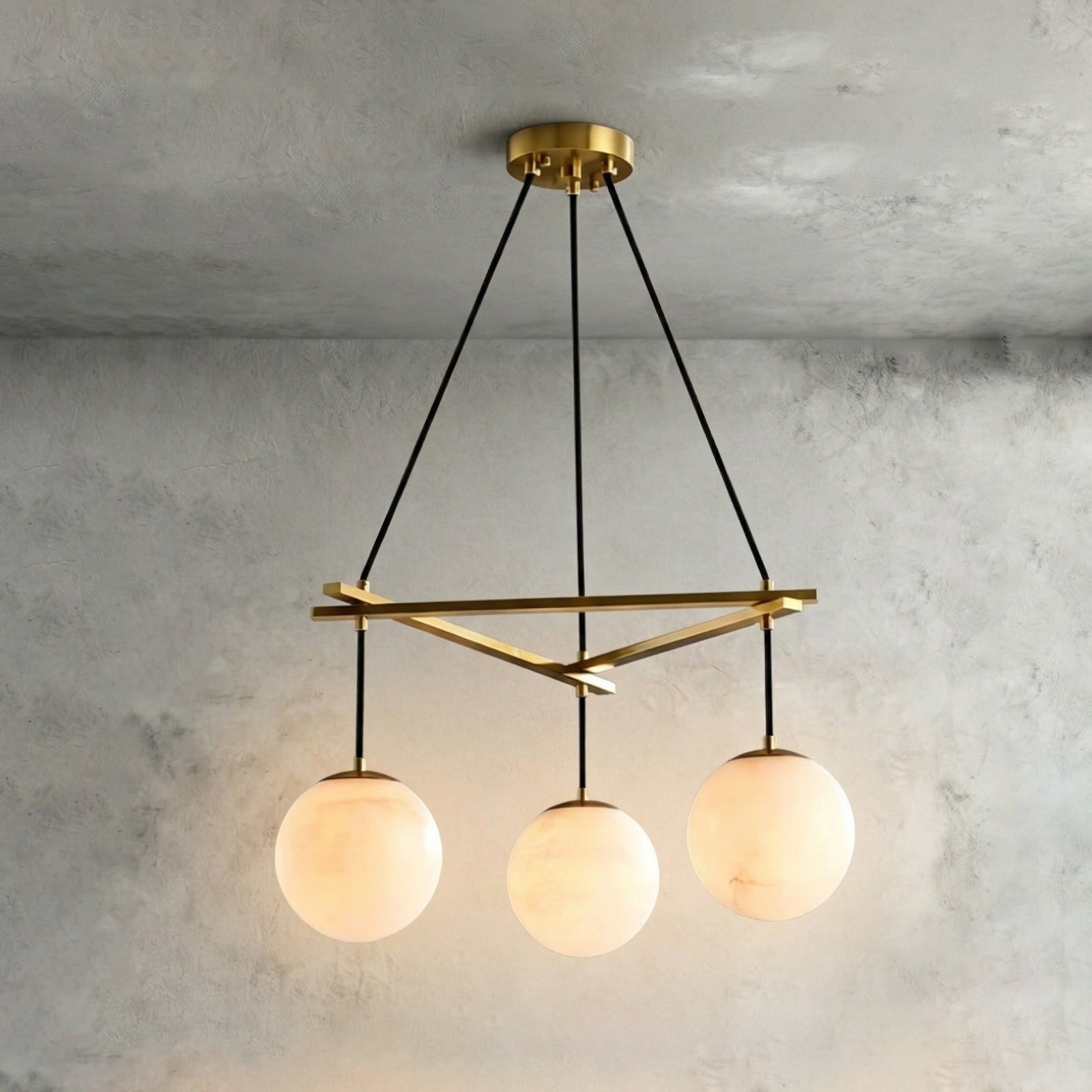 Miira Geometric Alabaster Chandelier | wildoxy