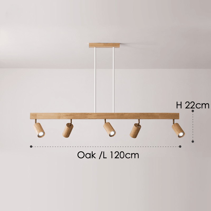 Lampă de tavan modulară reglabilă din lemn — stil scandinav