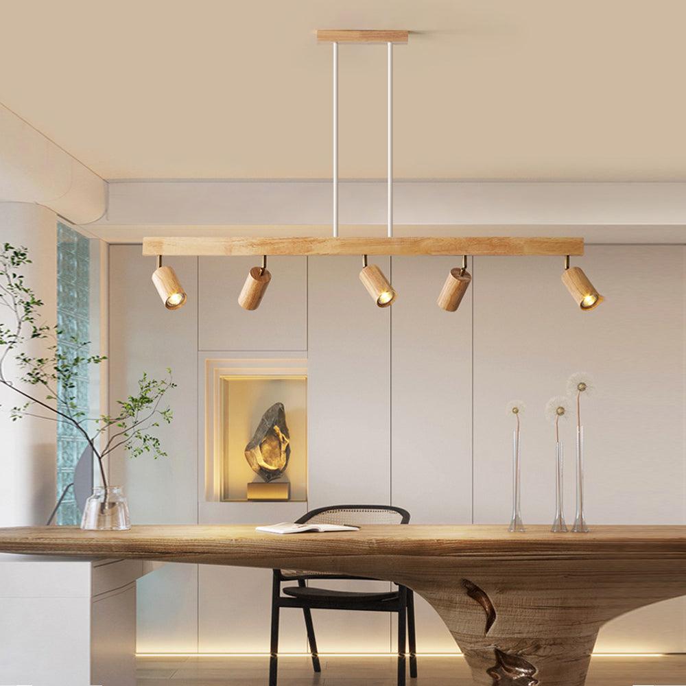 Lampă de tavan modulară reglabilă din lemn — stil scandinav
