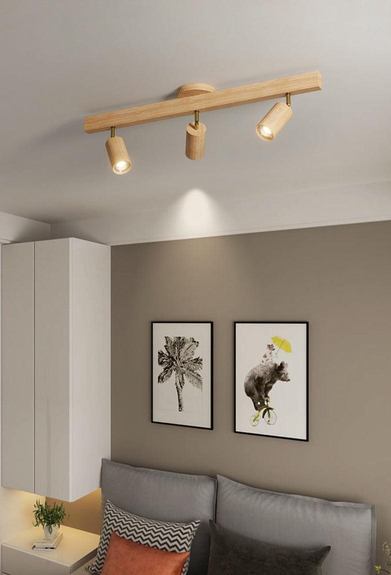 Lampă de tavan modulară reglabilă din lemn — stil scandinav