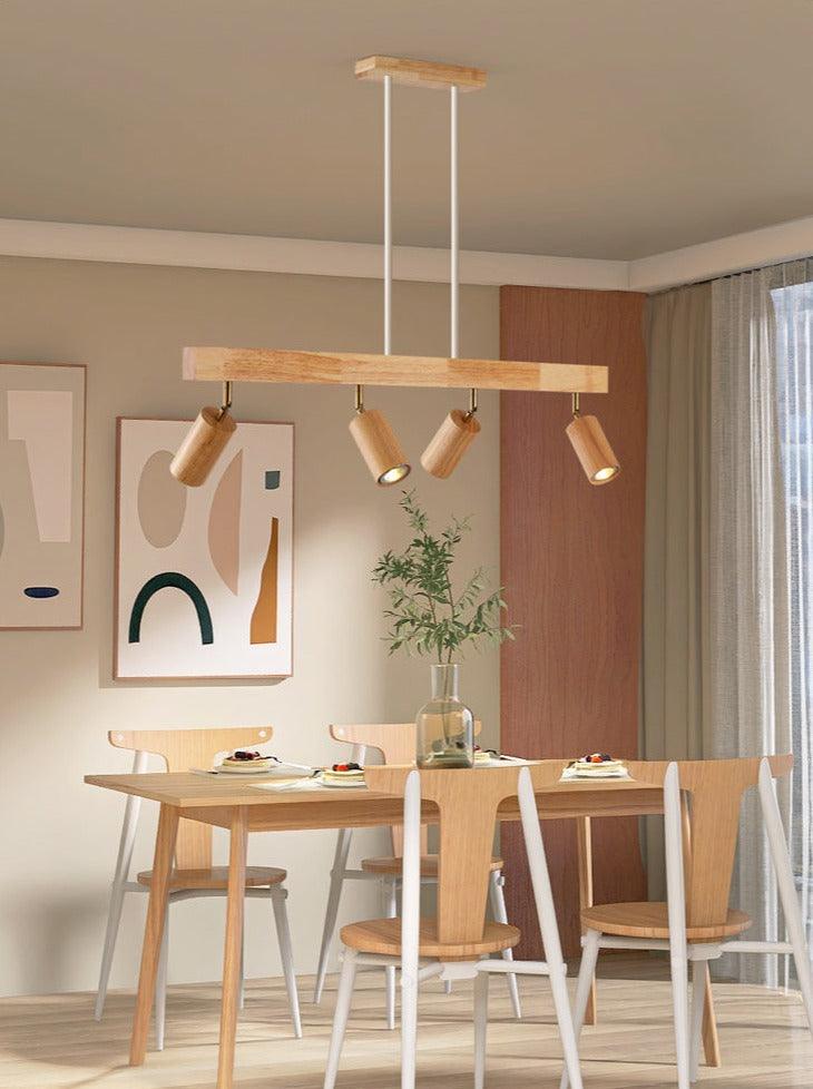 Lampă de tavan modulară reglabilă din lemn — stil scandinav