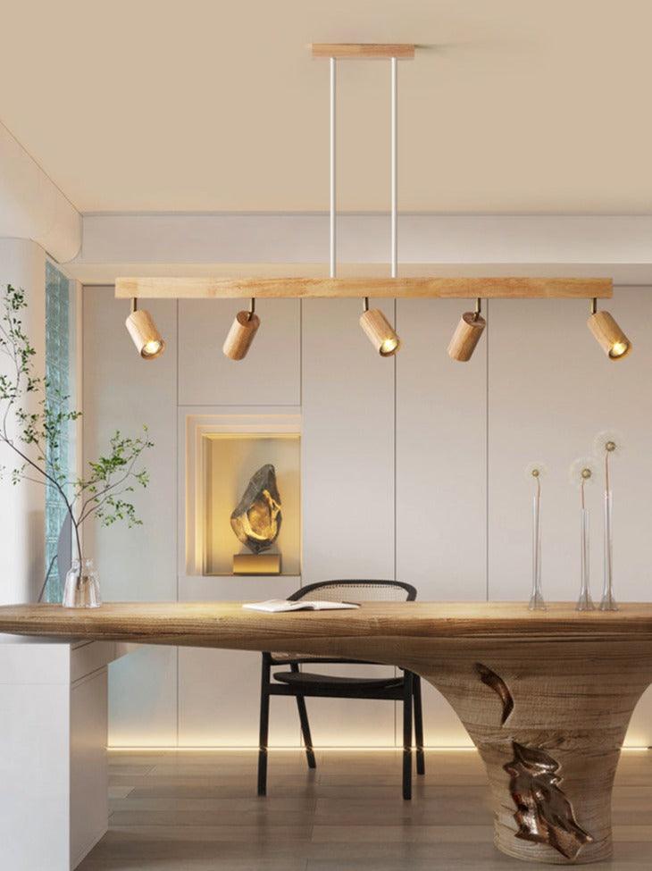 Lampă de tavan modulară reglabilă din lemn — stil scandinav