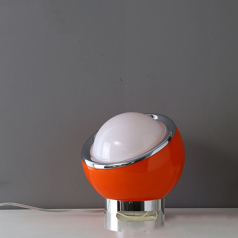 Lucette Bedside Table Lamp, Bauhaus Design, French Opal Glass Shade