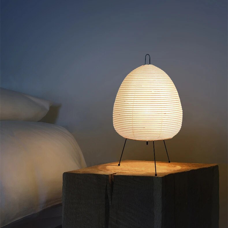 Traditional Japanese Rice Paper Shade LED Table Lamp