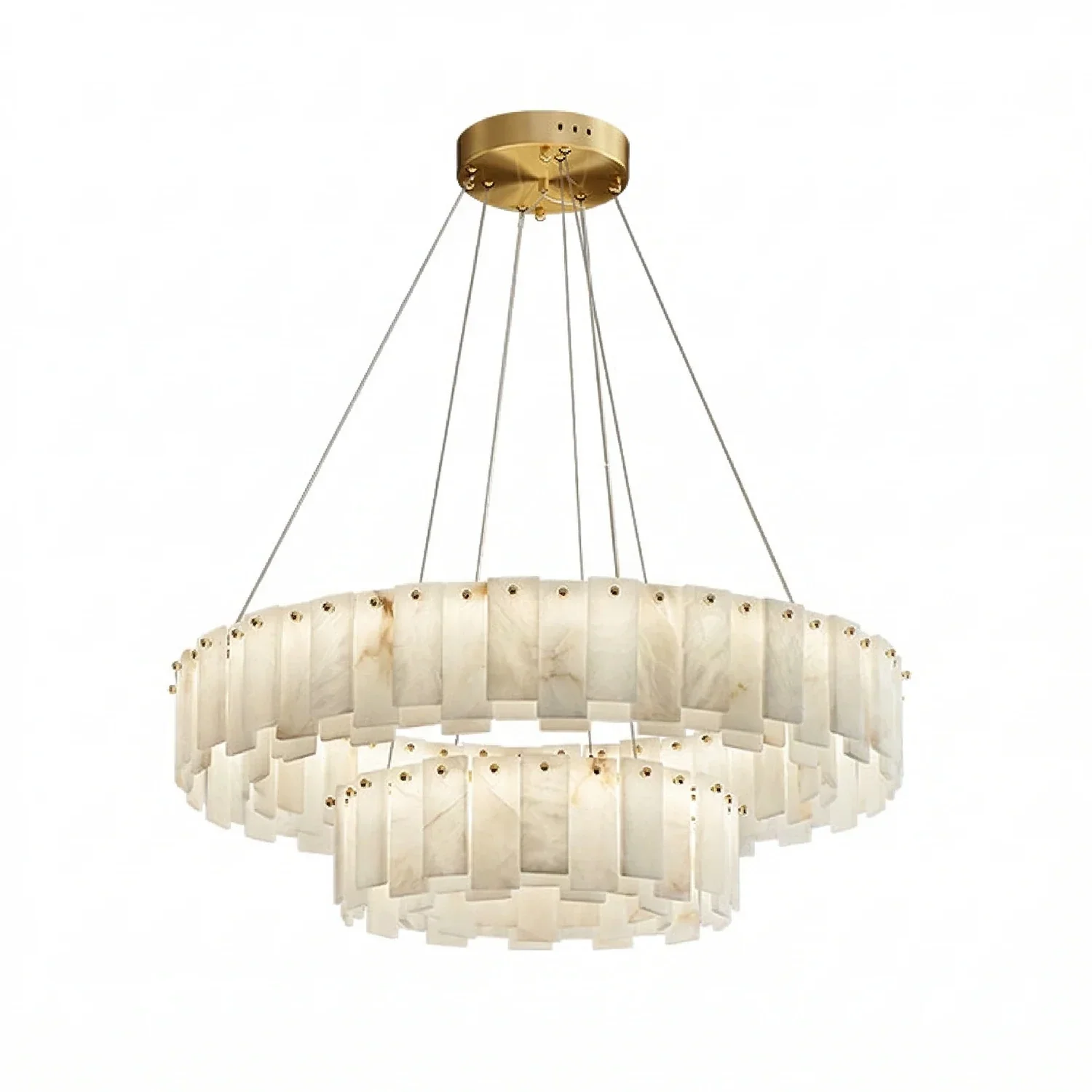 Modern Alabaster Celestial Round Chandelier | wildoxy