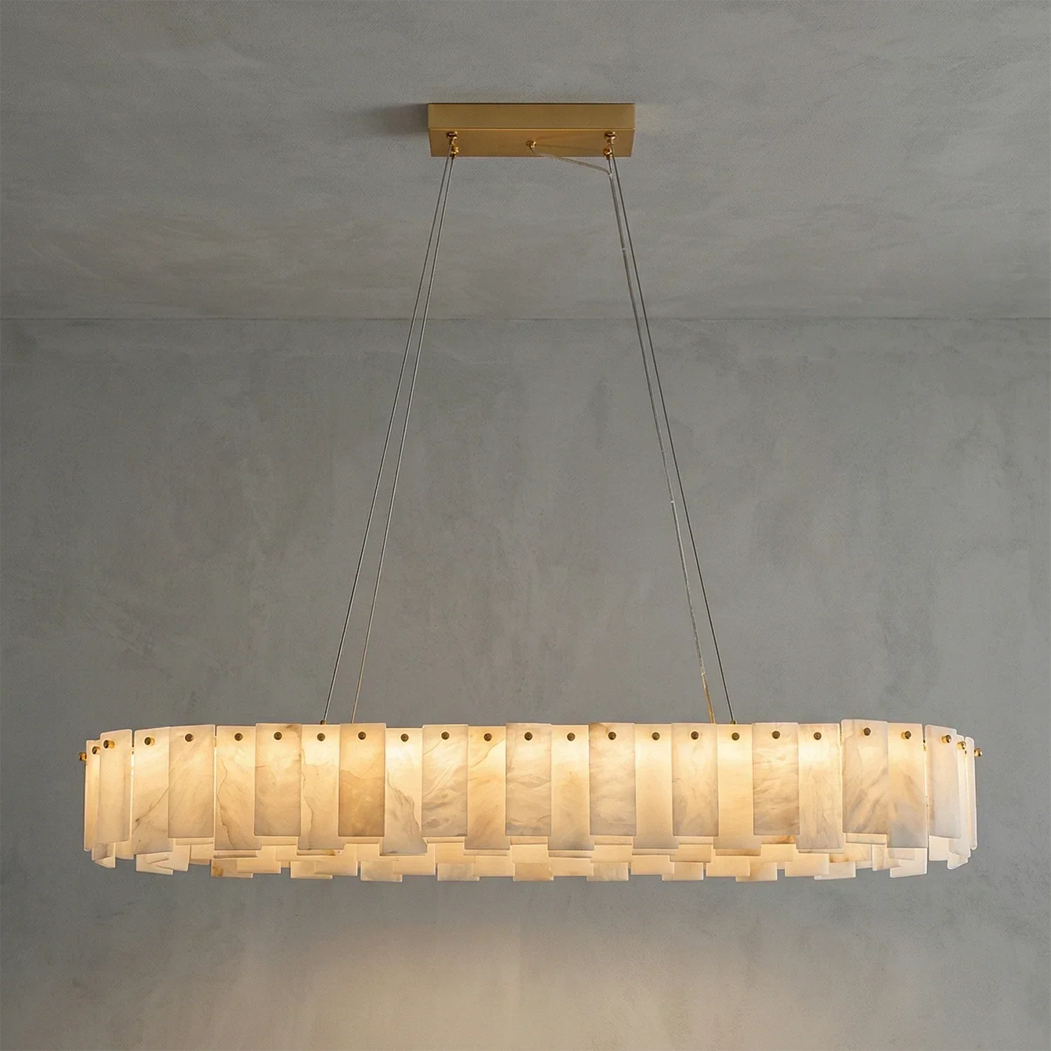 Modern Alabaster Celestial Round Chandelier | wildoxy