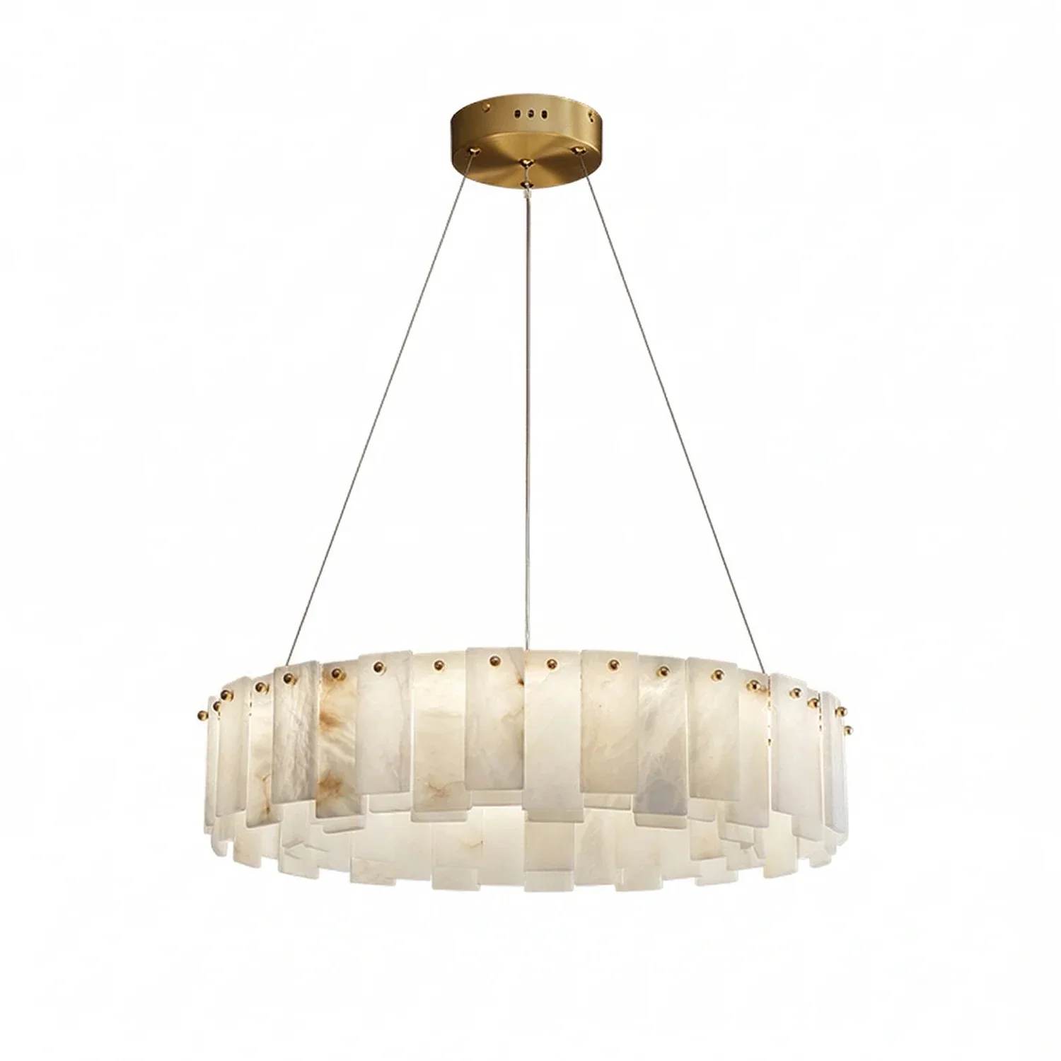Modern Alabaster Celestial Round Chandelier | wildoxy