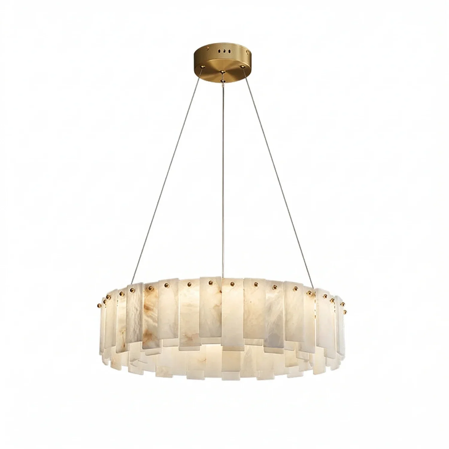 Modern Alabaster Celestial Round Chandelier | wildoxy