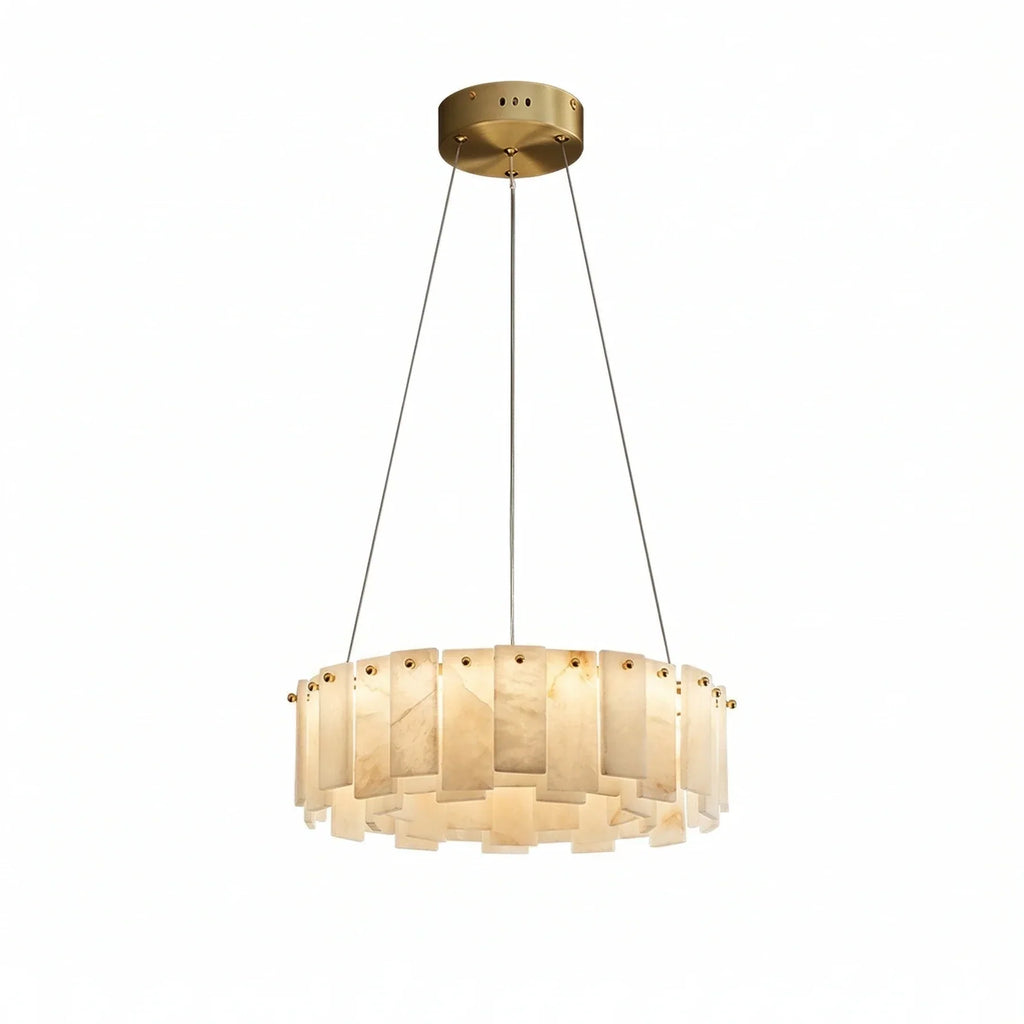 Modern Alabaster Celestial Round Chandelier | wildoxy