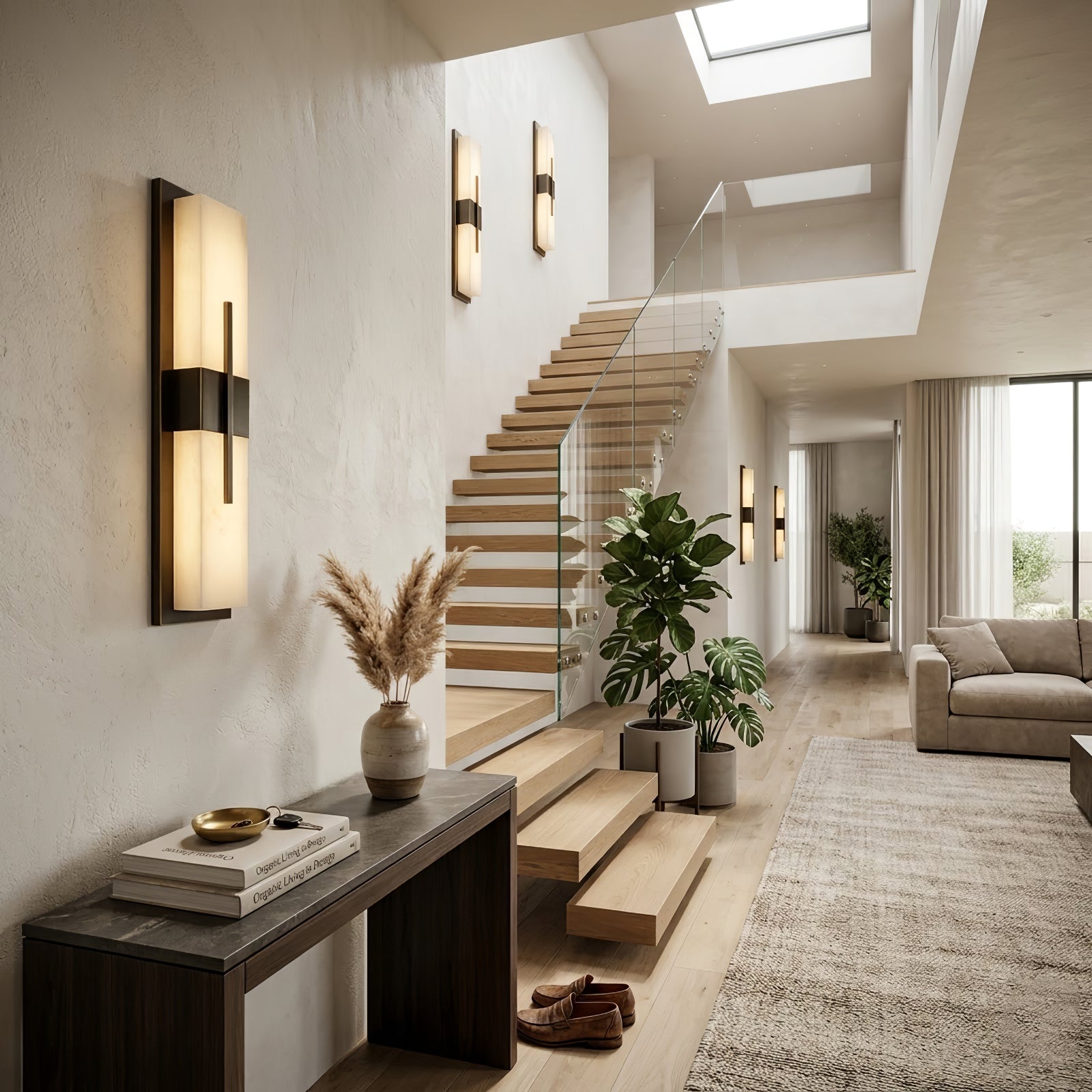 Modern Alabaster Linear Wall Sconce | wildoxy