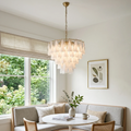 Modern Brass Tiered Glass Chandelier | wildoxy