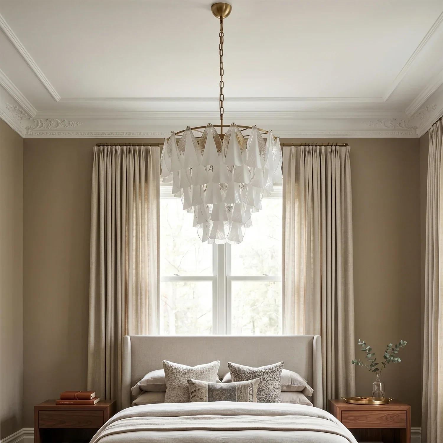 Modern Brass Tiered Glass Chandelier | wildoxy