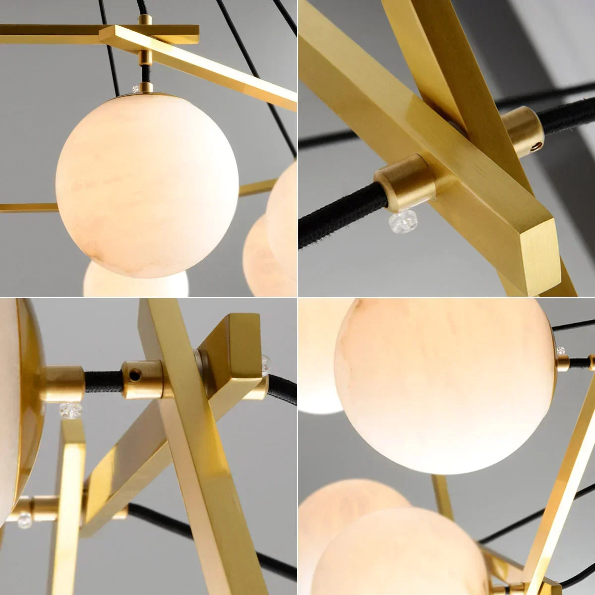 Modern Geometric Alabaster Sphere Chandelier | wildoxy