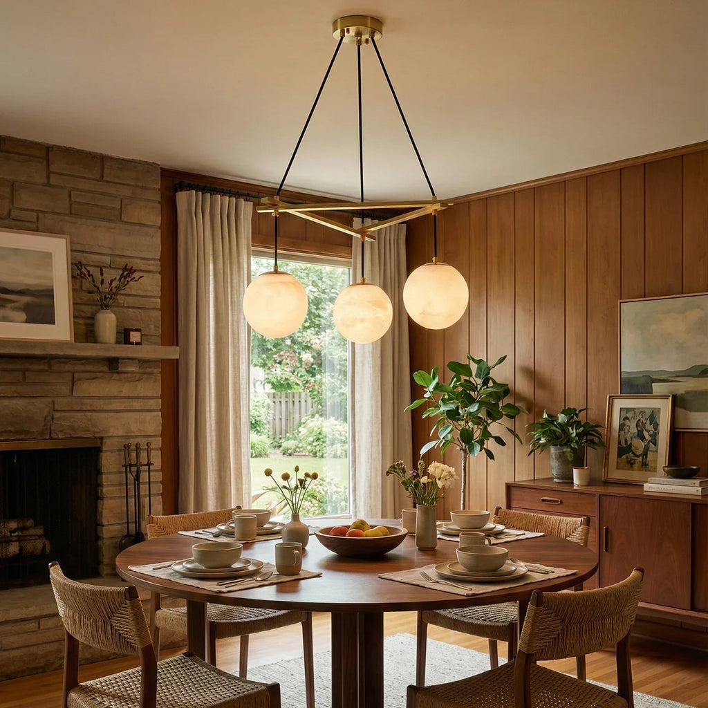 Modern Geometric Alabaster Sphere Chandelier | wildoxy