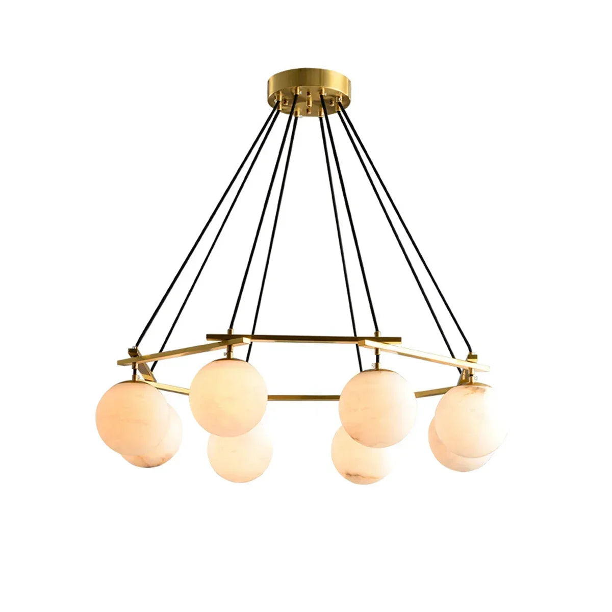 Modern Geometric Alabaster Sphere Chandelier | wildoxy