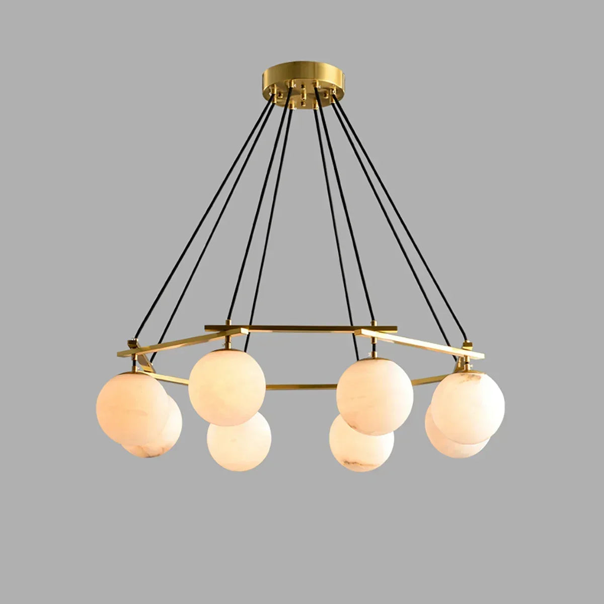 Modern Geometric Alabaster Sphere Chandelier | wildoxy