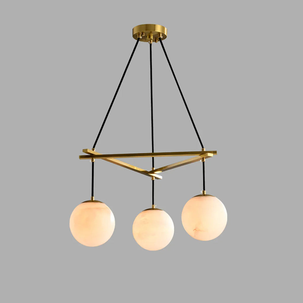 Modern Geometric Alabaster Sphere Chandelier | wildoxy