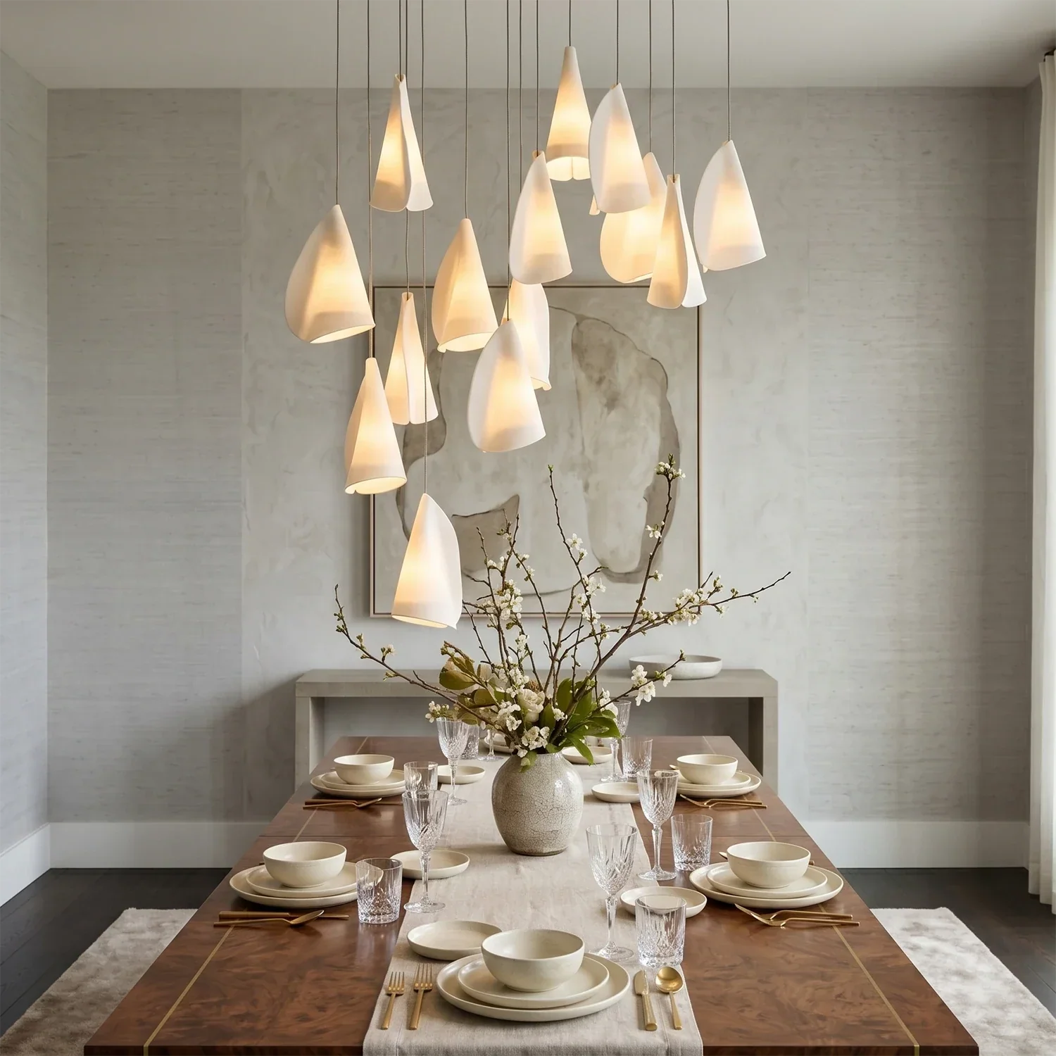 Modern Handmade Porcelain Petal Pendant Light | wildoxy