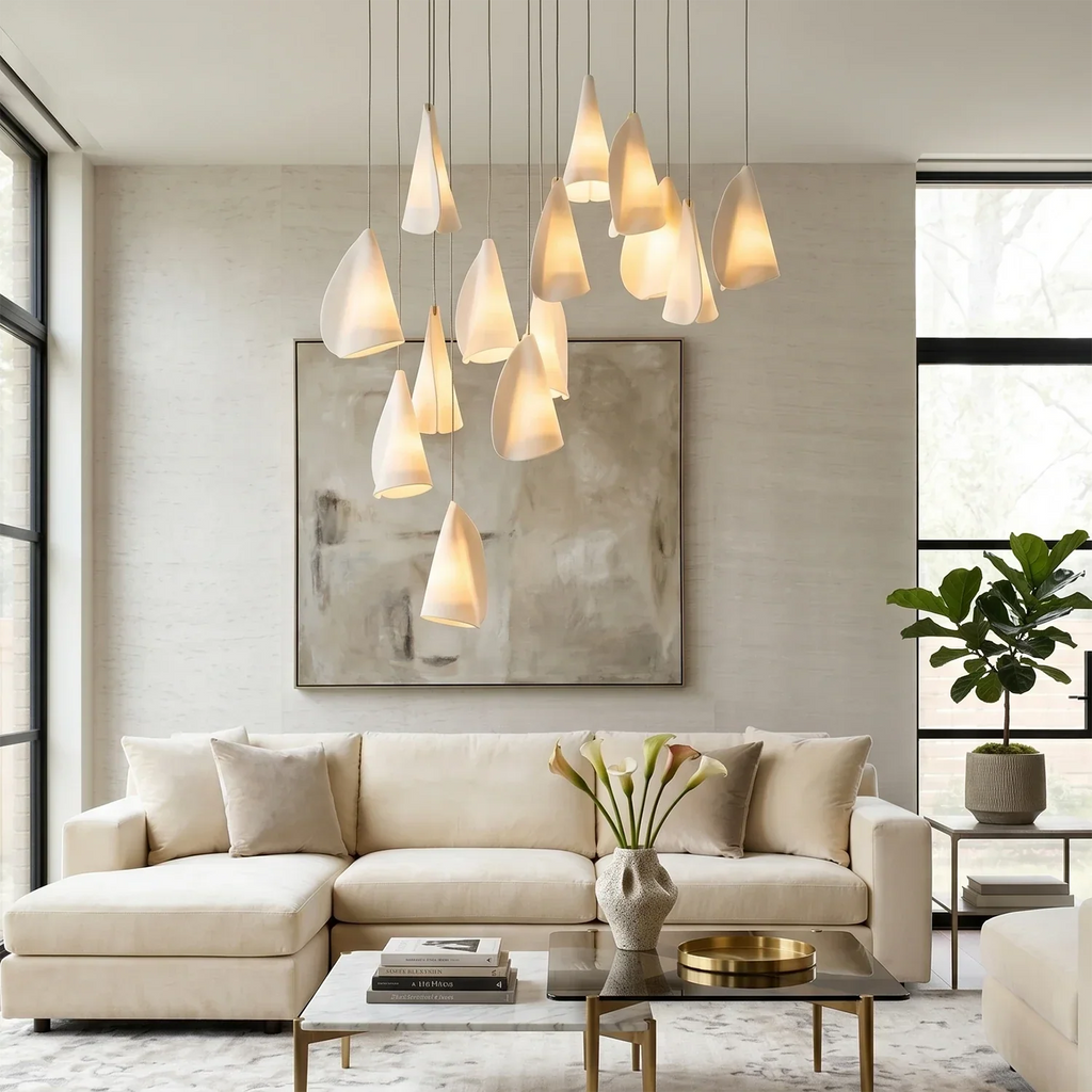Modern Handmade Porcelain Petal Pendant Light | wildoxy