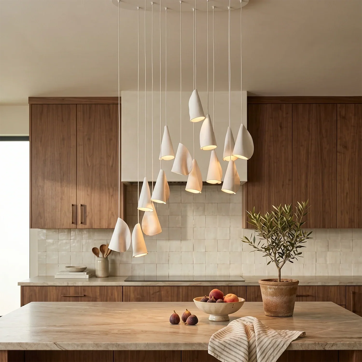 Modern Handmade Porcelain Petal Pendant Light | wildoxy