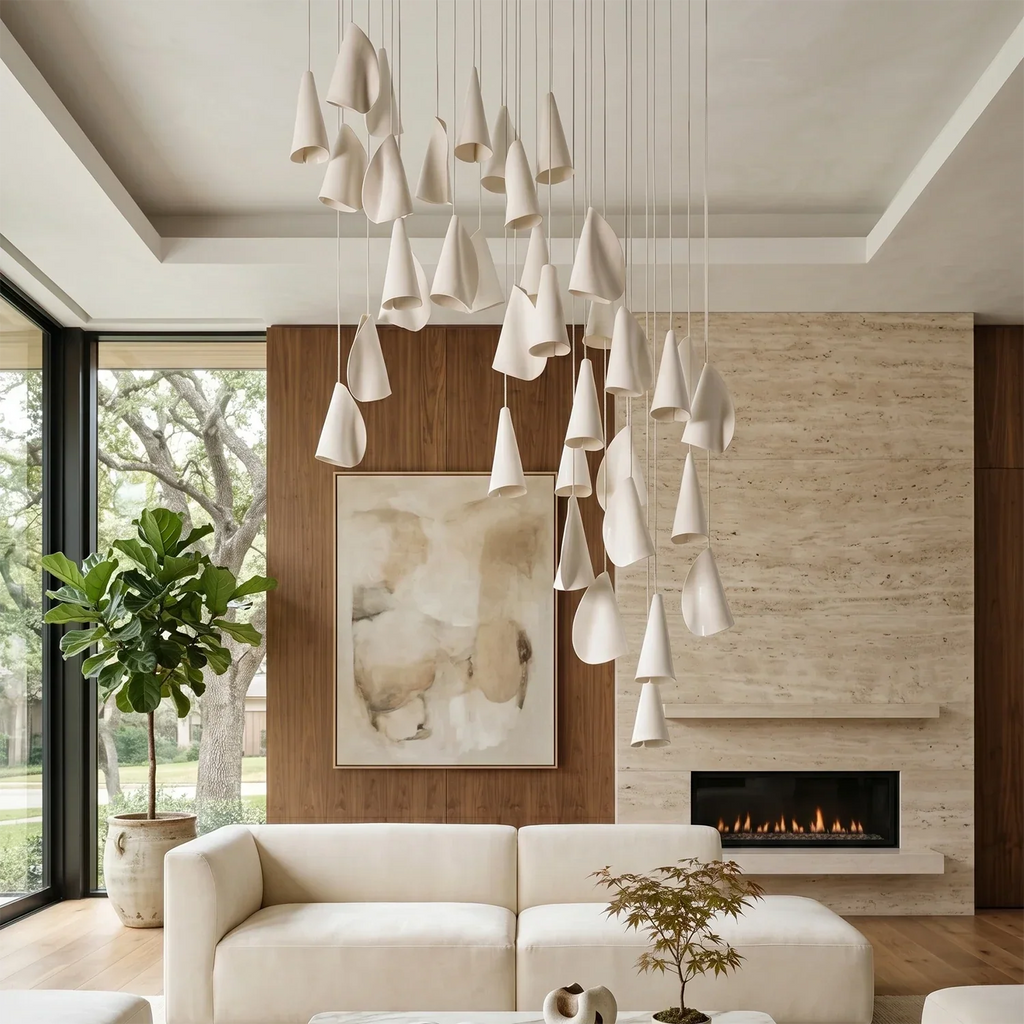 Modern Handmade Porcelain Petal Pendant Light | wildoxy