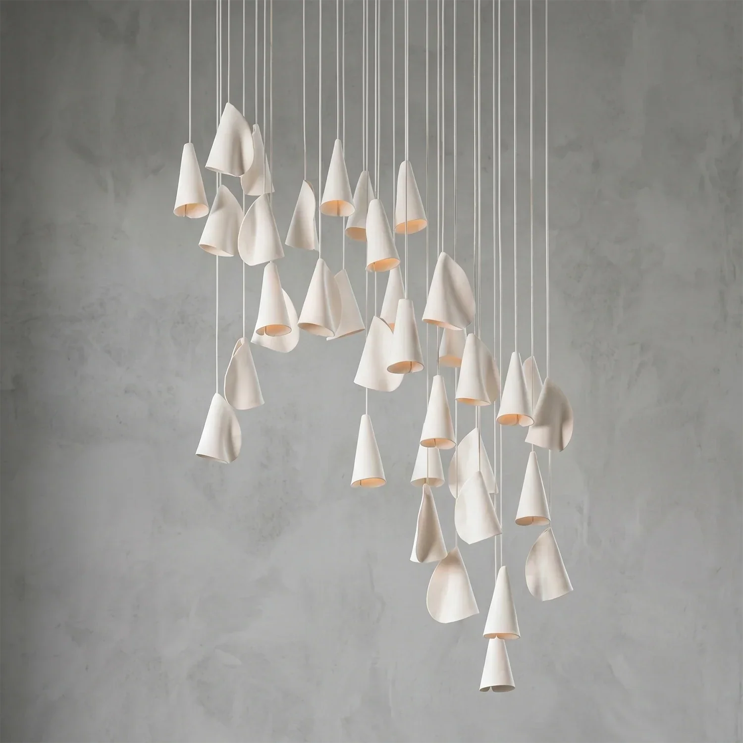 Modern Handmade Porcelain Petal Pendant Light | wildoxy