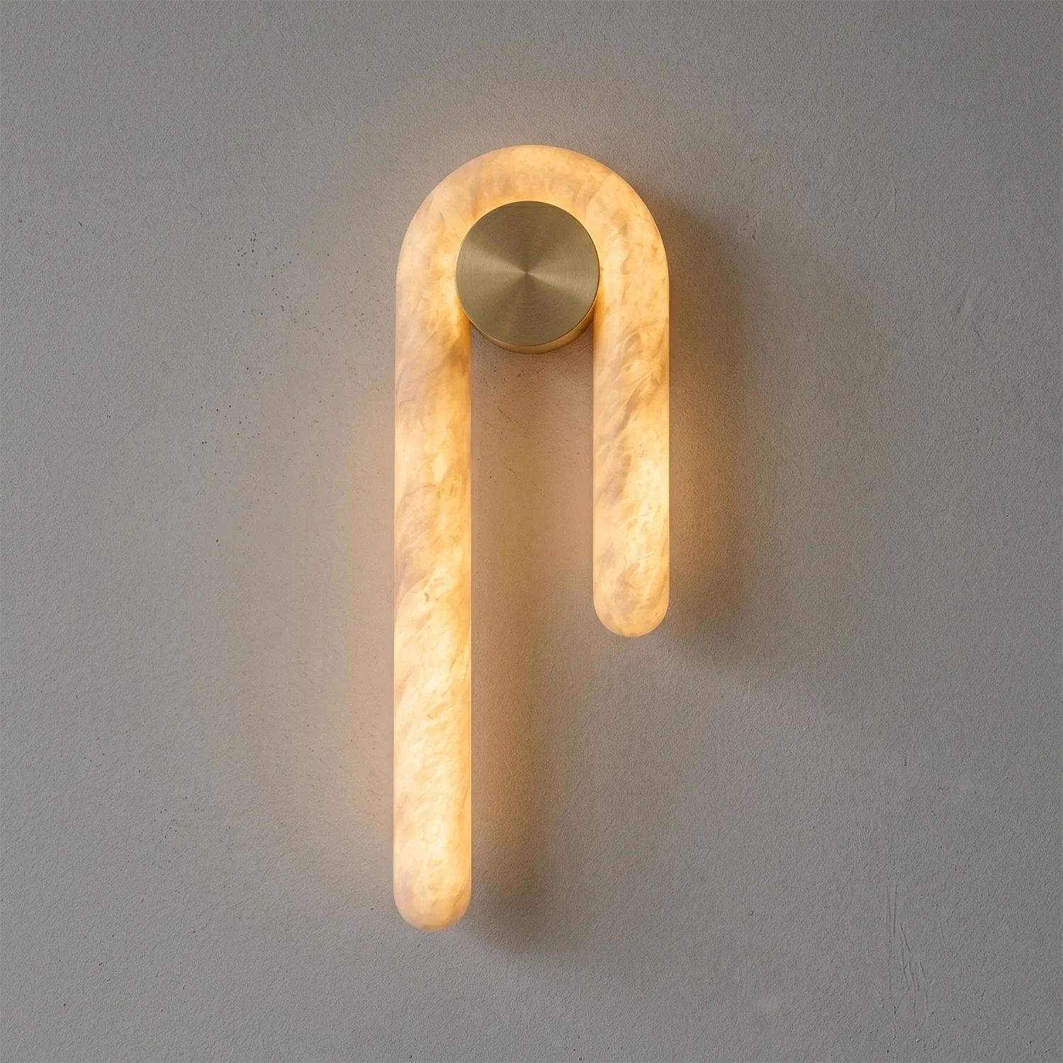 Modern J-Shape Alabaster Wall Sconce | wildoxy