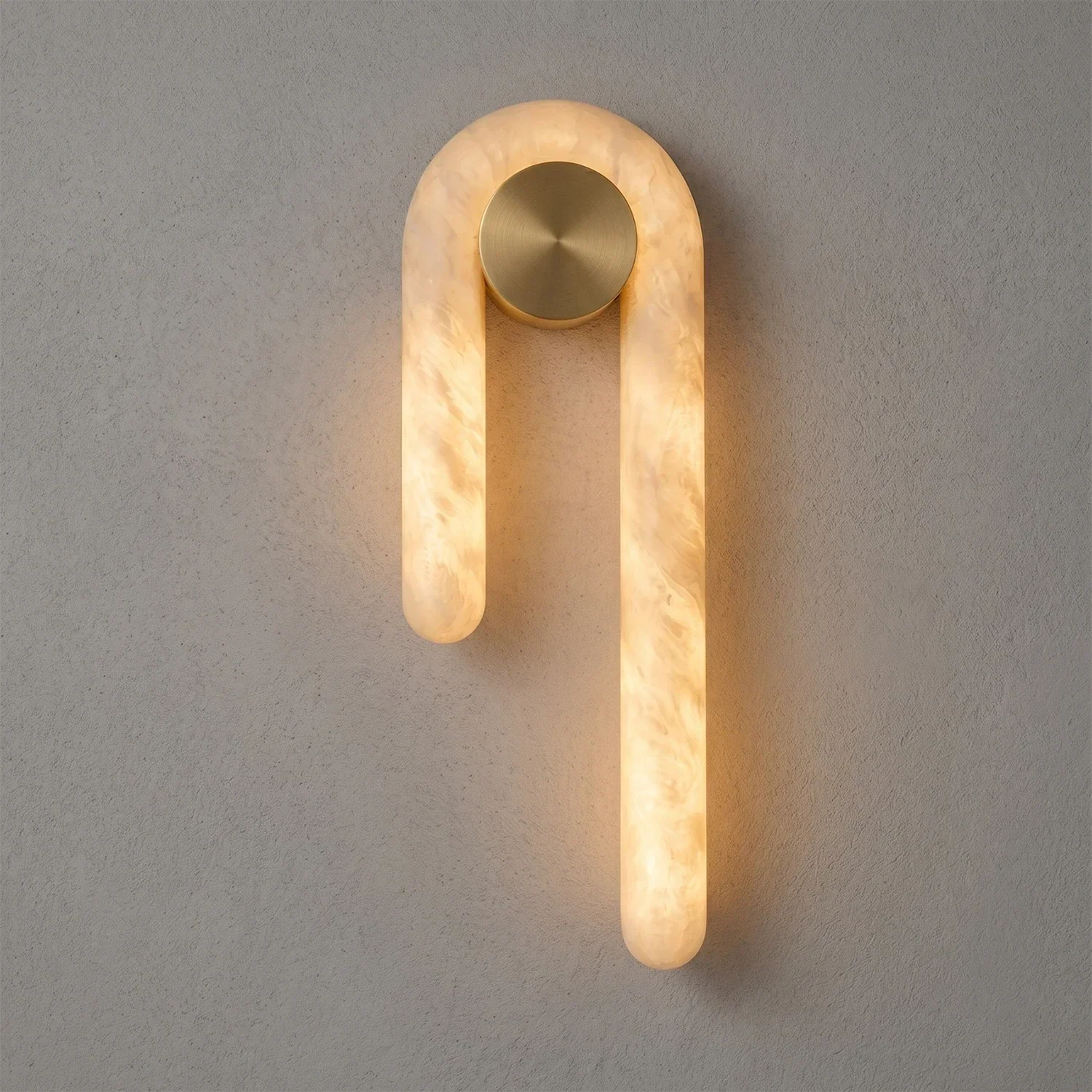 Modern J-Shape Alabaster Wall Sconce | wildoxy