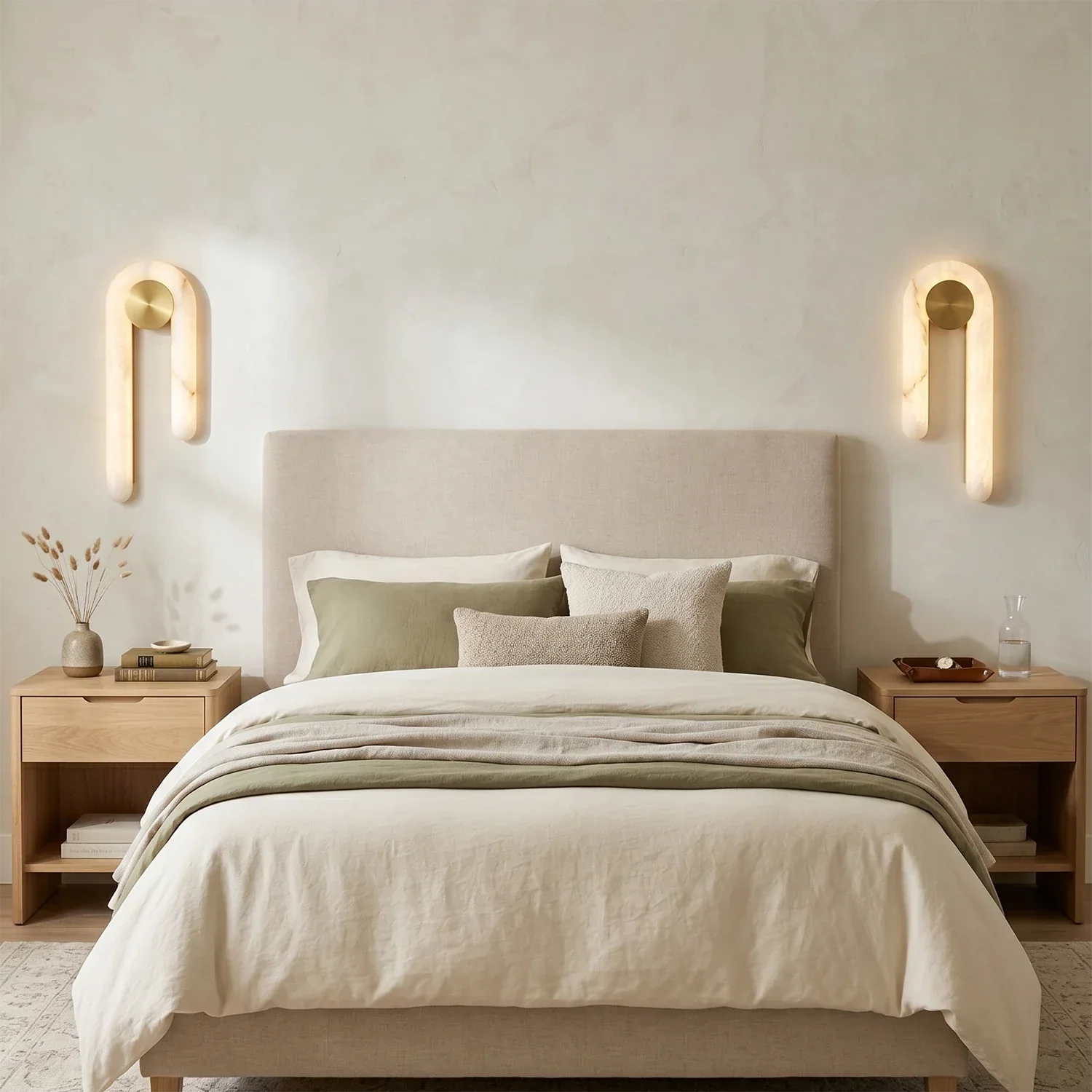 Modern J-Shape Alabaster Wall Sconce | wildoxy