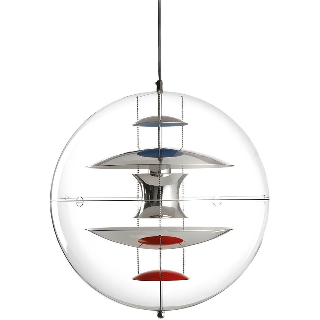 Globformad pendellampa — transparent akryl, dimbar LED 7W