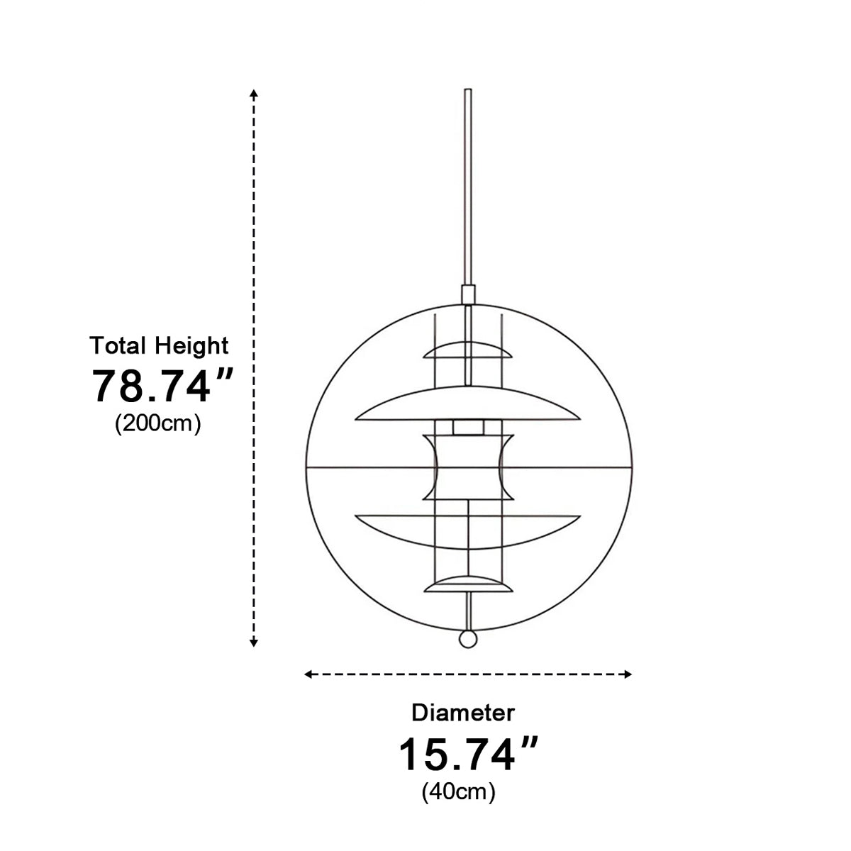 Globformad pendellampa — transparent akryl, dimbar LED 7W