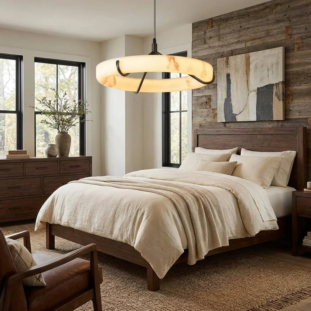 Modern Spanish Alabaster Halo Pendant Lamp | wildoxy