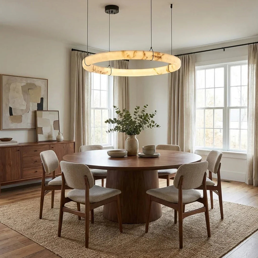 Modern Spanish Alabaster Halo Pendant Lamp | wildoxy