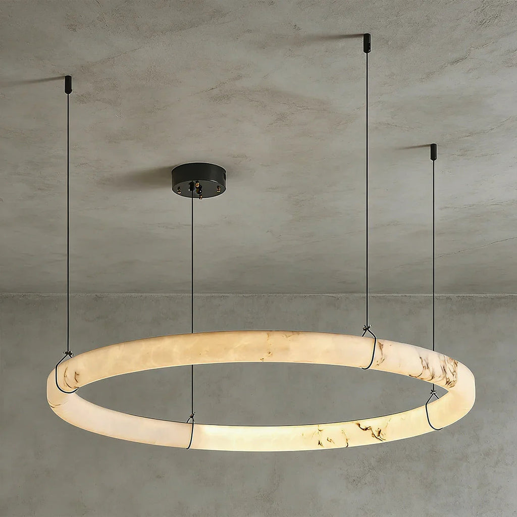 Modern Spanish Alabaster Halo Pendant Lamp | wildoxy