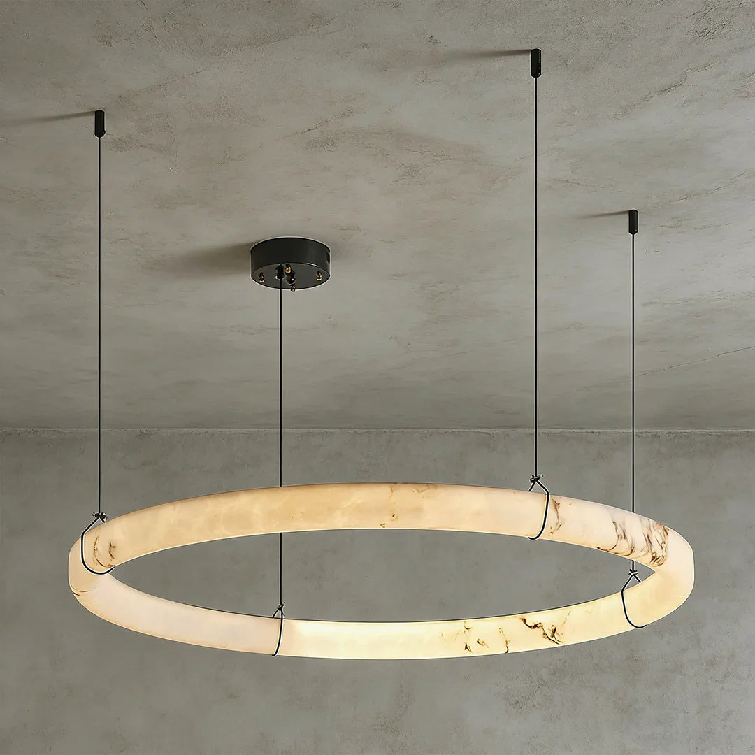 Modern Spanish Alabaster Halo Pendant Lamp | wildoxy