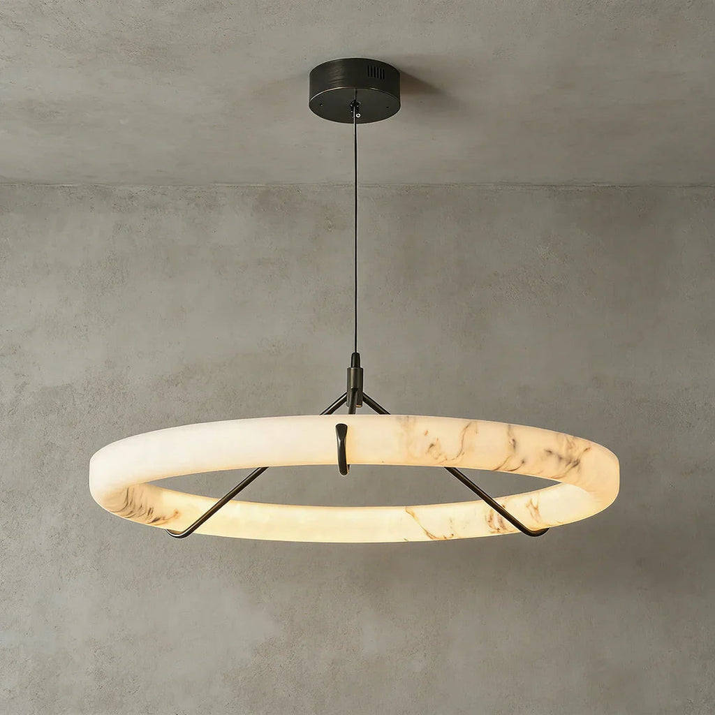 Modern Spanish Alabaster Halo Pendant Lamp | wildoxy